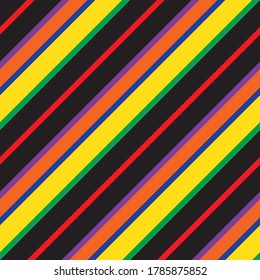 Rainbow diagonal striped seamless pattern background suitable for fashion textiles, graphics