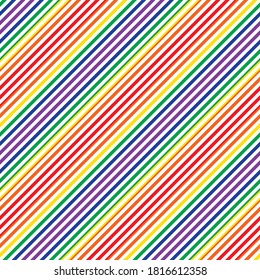 Rainbow diagonal striped seamless pattern background suitable for fashion textiles, graphics
