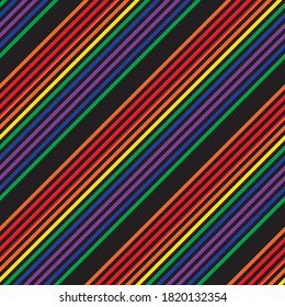 Rainbow diagonal striped seamless pattern background suitable for fashion textiles, graphics