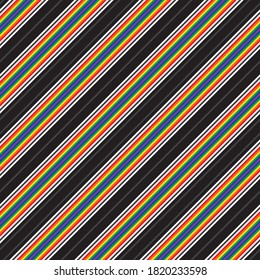 Rainbow diagonal striped seamless pattern background suitable for fashion textiles, graphics