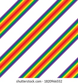 Rainbow diagonal striped seamless pattern background suitable for fashion textiles, graphics