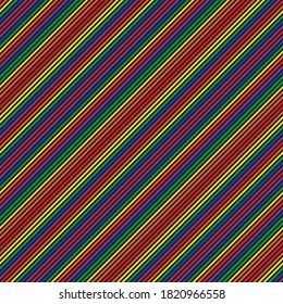 Rainbow diagonal striped seamless pattern background suitable for fashion textiles, graphics