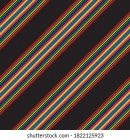 Rainbow diagonal striped seamless pattern background suitable for fashion textiles, graphics