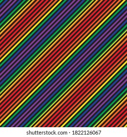 Rainbow diagonal striped seamless pattern background suitable for fashion textiles, graphics