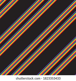 Rainbow diagonal striped seamless pattern background suitable for fashion textiles, graphics