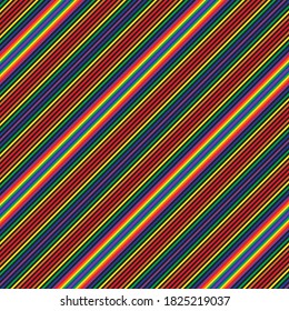 Rainbow diagonal striped seamless pattern background suitable for fashion textiles, graphics