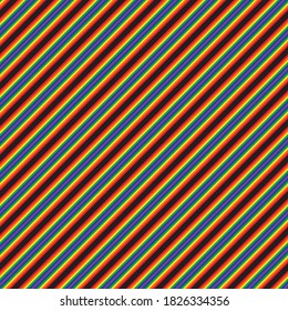 Rainbow diagonal striped seamless pattern background suitable for fashion textiles, graphics