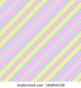 Rainbow diagonal striped seamless pattern background suitable for fashion textiles, graphics