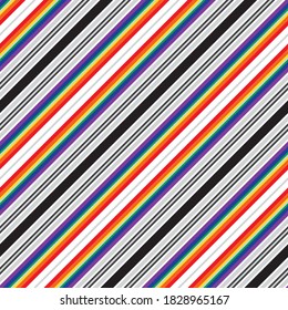 Rainbow diagonal striped seamless pattern background suitable for fashion textiles, graphics
