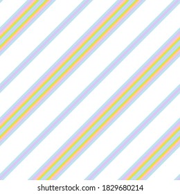 Rainbow diagonal striped seamless pattern background suitable for fashion textiles, graphics