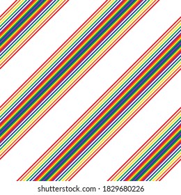 Rainbow diagonal striped seamless pattern background suitable for fashion textiles, graphics