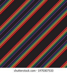 Rainbow diagonal striped seamless pattern background suitable for fashion textiles, graphics
