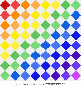 Rainbow diamond geometric shapes pattern background. Vector Background.