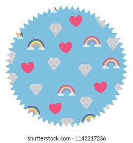 rainbow and diamonds pattern