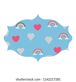 rainbow and diamonds pattern