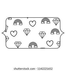 rainbow and diamonds pattern