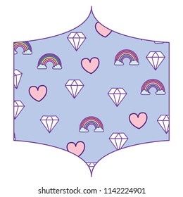 rainbow and diamonds pattern