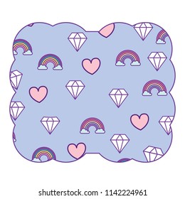 rainbow and diamonds pattern