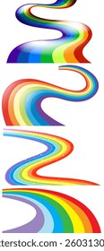 Rainbow of distorted shape with bright colors