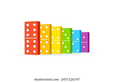 Rainbow domino chain icon. Clipart image isolated on white background