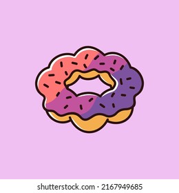 Rainbow Donuts Vector Cartoon Illustration