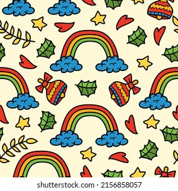 diseño de patrones de dibujos de dibujos animados de dibujos animados de arco iris