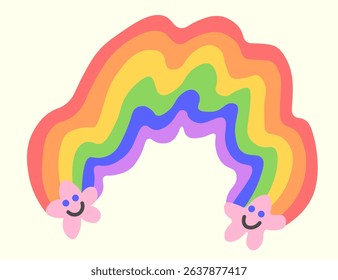 rainbow doodle element in vector. Illustrations for poster, sticker, postcard, invitation
