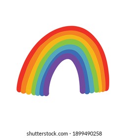 icono de doodle arco iris, ilustración vectorial