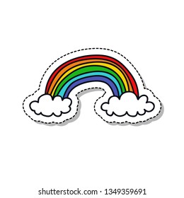 rainbow doodle sticker icon