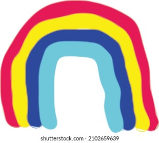 rainbow doodle, vector illustration, hand drawing