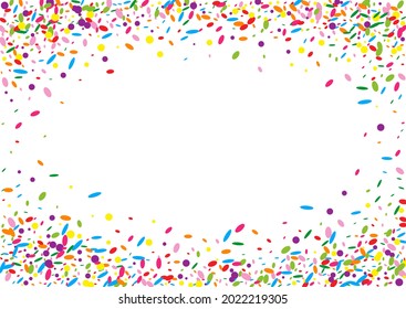 Rainbow Dot Background White Vector. Geometric Surprise Design. Fete Frame. Green Round Happy Card. Blue Event.