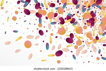 Rainbow Dot Carnival Grey Background. Gradient Carnaval Circle Invitation. Vector Design. Colorful Top Texture.