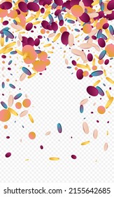Rainbow Dot Celebrate Panoramic Purple Background. Colored Carnaval Rain Wallpaper. Top Texture. Holographic Abstract Backdrop.