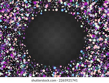Rainbow Dot Celebration Vector Transparent Background. Holographic FallingFestive Foil Wallpaper. Iridescent Banner. Gradient Independence Design.
