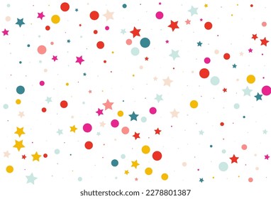 Fondo blanco vectorial de Navidad del Punto Arcoiris. Círculo superior y textura de estrella. Postal de bienvenida. Papel tapiz del Carnaval de la lluvia de color.