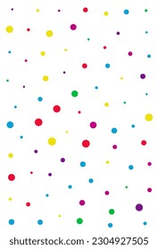 Rainbow Dot Christmas Vector White Background. Carnival Rain Wallpaper. Abstract Circle Invitation. Happy Splash Celebrate Texture.