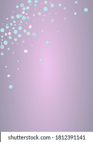 Rainbow Dot Decoration Blue Background. Colorful Effect Rain Card. Flying Banner. Magic Transparent Postcard.