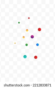Rainbow Dot Decoration Vector Transparent Background. Independence Round Background. Flying Polka Illustration. Happy Dust Festive Postcard.