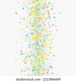 Rainbow Dot Independence Transparent Background. Fun Circle Banner. Top Round Backdrop. Color Confetti Celebrate Invitation.