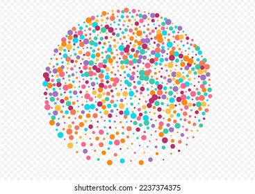 Rainbow Dot Independence Vector Transparent Background. Abstract Rain Texture. Celebrate Confetti Illustration. Bright Circle Festival Card.
