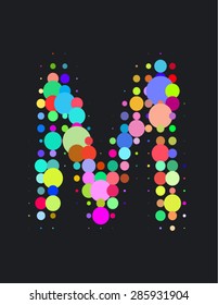 rainbow dot letters m
