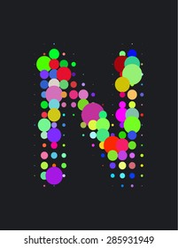 rainbow dot letters n