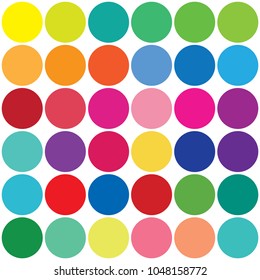 Rainbow dots  on white background. Vector