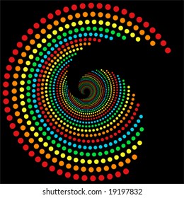  rainbow dots spiral pattern