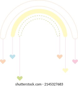 rainbow dotted line.  delicate object for room and sticker