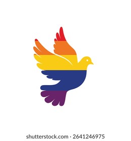 Rainbow dove peace lgbtq pride symbol.