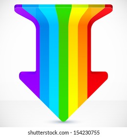 Rainbow download vector arrow