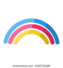 rainbow drawing colored childrens bright icon element.