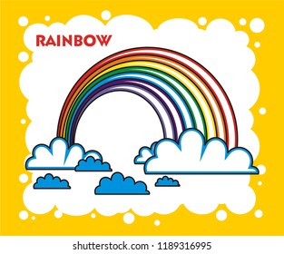RAINBOW DRAWING COLORING PAGE VECTOR ILLUSTRATION 
