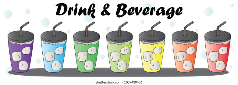 rainbow drink and beverage vector.